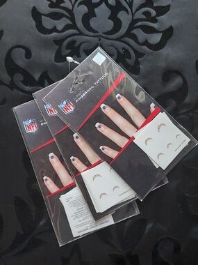 NFL Nail Decals in Navy Blue and White
